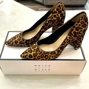 WHBM Elisa Signature Leopard Black Pump